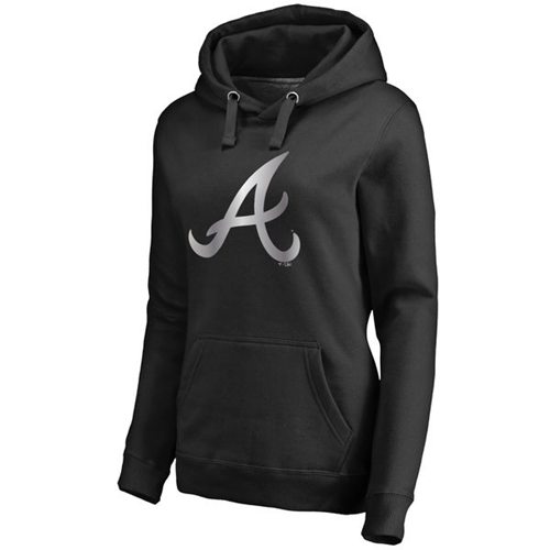 Women's Atlanta Braves Platinum Collection Pullover Hoodie Black cheap jerseys for sale - CheapJerseys.Shop