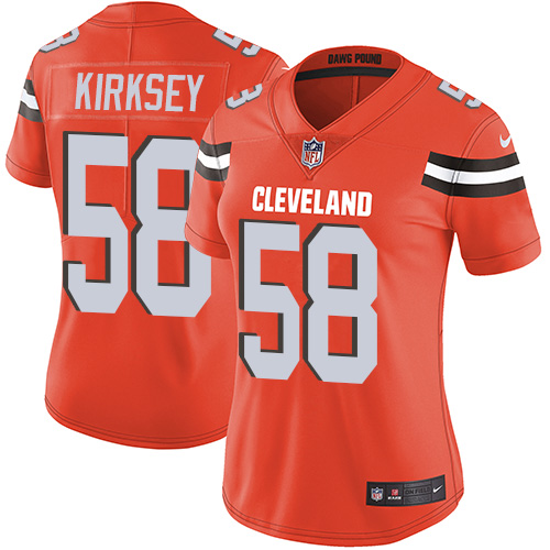 Cleveland Browns #58 Christian Kirksey Orange Alternate Women's Stitched Vapor Untouchable Limited Jersey Womens cheap jerseys for sale - CheapJerseys.Shop
