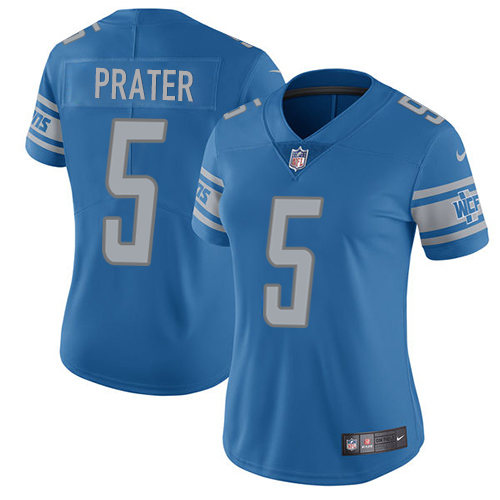 Detroit Lions #5 Matt Prater Light Blue Team Color Women's Stitched Vapor Untouchable Limited Jersey Womens cheap jerseys for sale - CheapJerseys.Shop