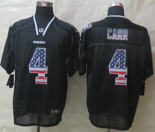 Raiders #4 Derek Carr Black Men's Stitched Elite USA Flag Fashion Jersey cheap jerseys for sale - CheapJerseys.Shop
