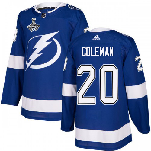 Tampa Bay Lightning #20 Blake Coleman Blue Home Authentic 2020 Stanley Cup Champions Stitched Jersey Men's cheap jerseys for sale - CheapJerseys.Shop