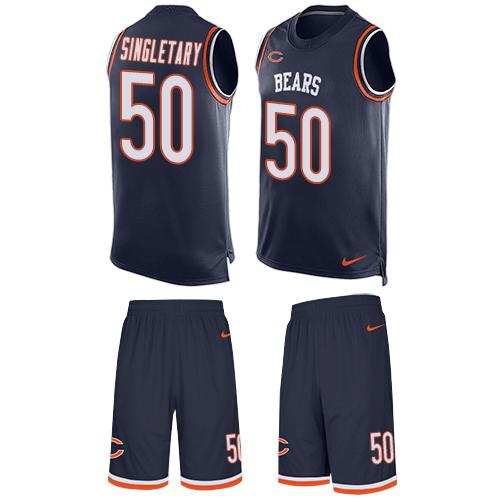 Bears #50 Mike Singletary Navy Blue Team Color Men's Stitched Limited Tank Top Suit Jersey cheap jerseys for sale - CheapJerseys.Shop