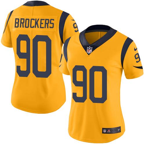 Los Angeles Rams #90 Michael Brockers Gold Women's Stitched Limited Rush Jersey Womens cheap jerseys for sale - CheapJerseys.Shop