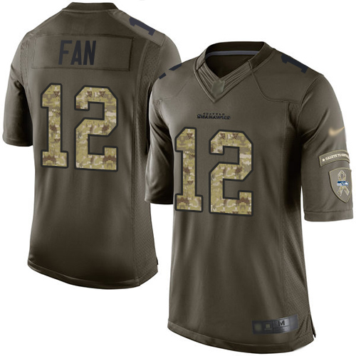 Seahawks #12 Fan Green Youth Stitched Limited 2015 Salute To Service Jersey cheap jerseys for sale - CheapJerseys.Shop