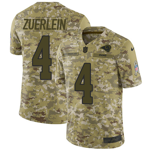Los Angeles Rams #4 Greg Zuerlein Camo Youth Stitched Limited 2018 Salute to Service Jersey Youth cheap jerseys for sale - CheapJerseys.Shop