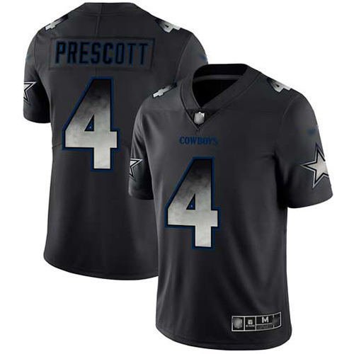 Cowboys #4 Dak Prescott Black Men's Stitched Vapor Untouchable Limited Smoke Fashion Jersey cheap jerseys for sale - CheapJerseys.Shop