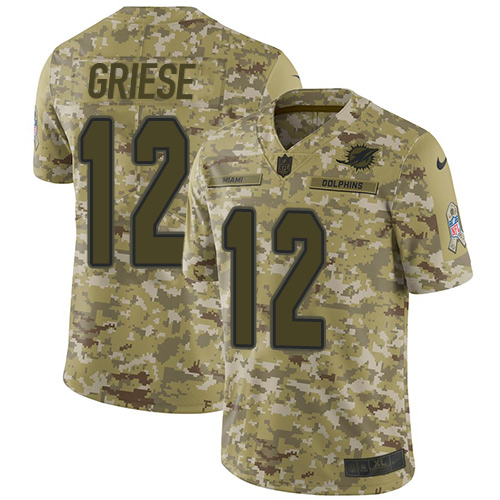 Miami Dolphins #12 Bob Griese Camo Youth Stitched Limited 2018 Salute to Service Jersey Youth cheap jerseys for sale - CheapJerseys.Shop