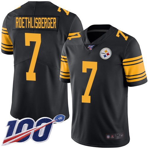 Pittsburgh Steelers #7 Ben Roethlisberger Black Men's Stitched Limited Rush 100th Season Jersey Men's cheap jerseys for sale - CheapJerseys.Shop