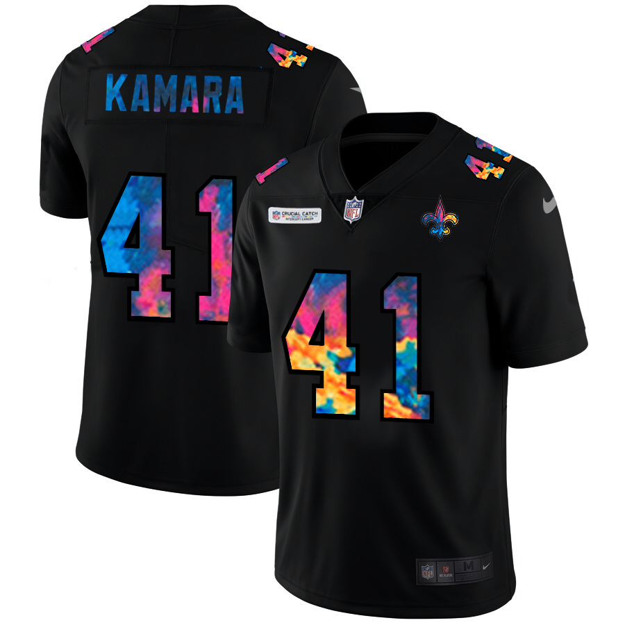 New Orleans Saints #41 Alvin Kamara Men's Multi-Color Black 2020 Crucial Catch Vapor Untouchable Limited Jersey cheap jerseys for sale - CheapJerseys.Shop