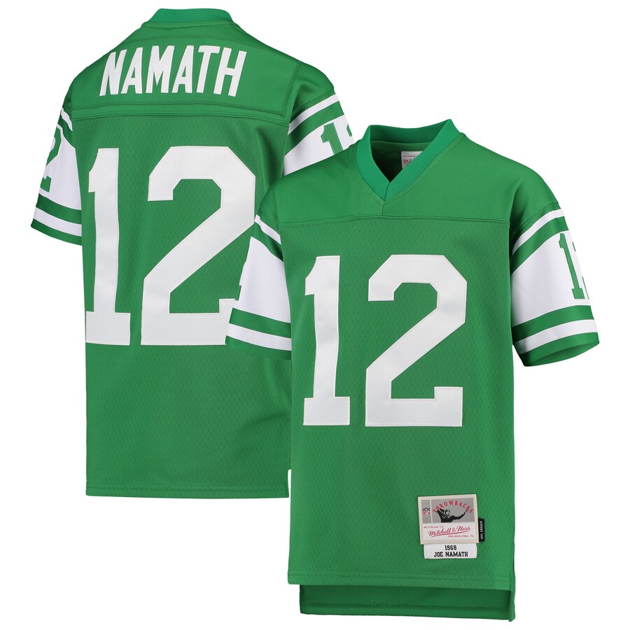 Youth New York Jets #12 Joe Namath Mitchell & Ness Green 1968 Legacy Retired Player Jersey cheap jerseys for sale - CheapJerseys.Shop