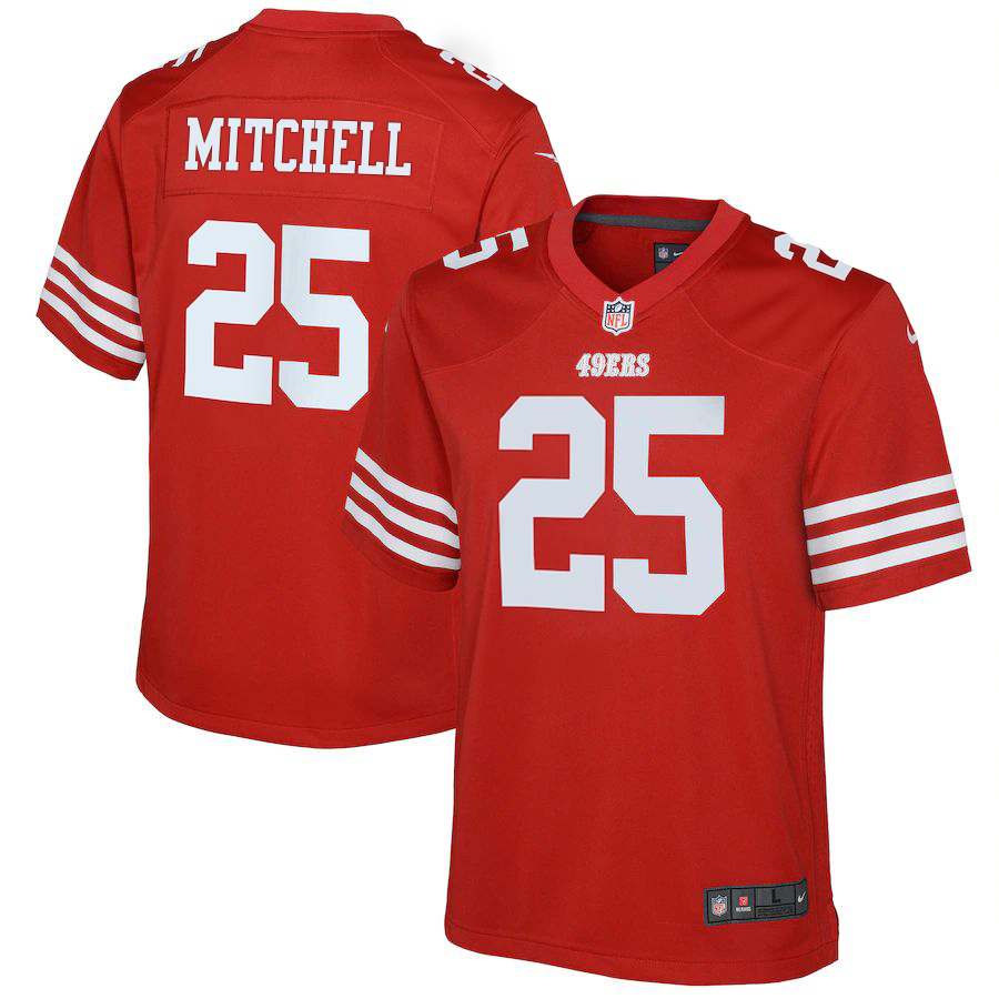 San Francisco 49ers #25 Elijah Mitchell Scarlet Youth 2022-23 Game Jersey cheap jerseys for sale - CheapJerseys.Shop