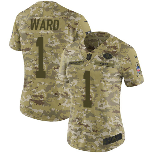 49ers #1 Jimmie Ward Camo Women's Stitched Limited 2018 Salute To Service Jersey cheap jerseys for sale - CheapJerseys.Shop