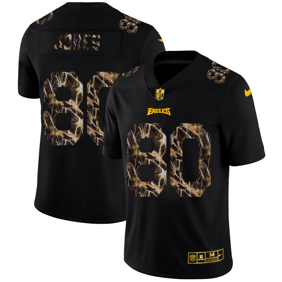 Philadelphia Eagles #80 Julio Jones Men's Black Flocked Lightning Vapor Limited Jersey cheap jerseys for sale - CheapJerseys.Shop