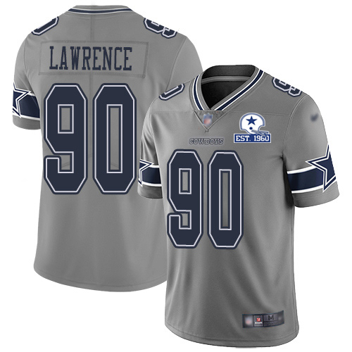 Cowboys #90 DeMarcus Lawrence Gray Men's Stitched With Established In 1960 Patch Limited Inverted Legend Jersey cheap jerseys for sale - CheapJerseys.Shop