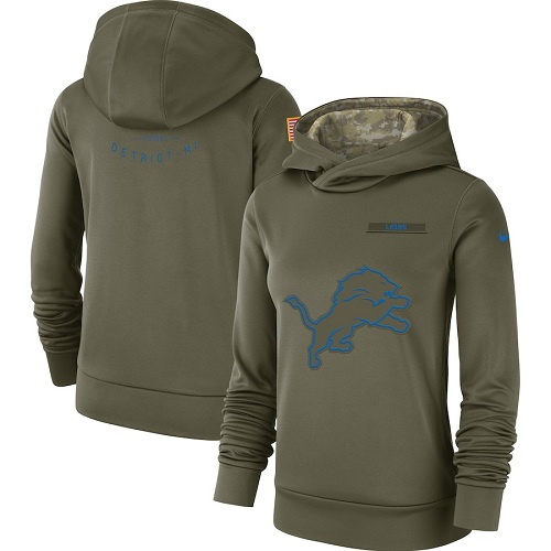 Women's Detroit Lions Olive Salute To Service Sideline Therma Performance Pullover Hoodie cheap jerseys for sale - CheapJerseys.Shop