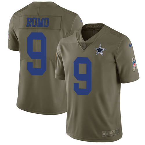 Dallas Cowboys #9 Tony Romo Olive Youth Stitched Limited 2017 Salute to Service Jersey Youth cheap jerseys for sale - CheapJerseys.Shop