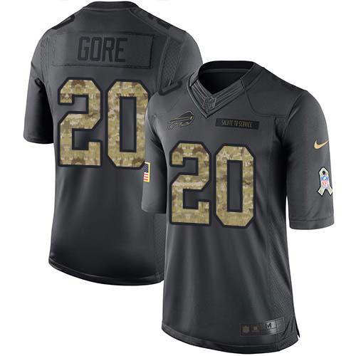 Buffalo Bills #20 Frank Gore Black Men's Stitched Limited 2016 Salute To Service Jersey Men's cheap jerseys for sale - CheapJerseys.Shop