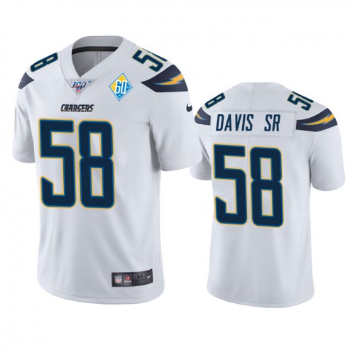 Los Angeles Los Angeles Chargers #58 Thomas Davis Sr White 60th Anniversary Vapor Limited Jersey Men's cheap jerseys for sale - CheapJerseys.Shop