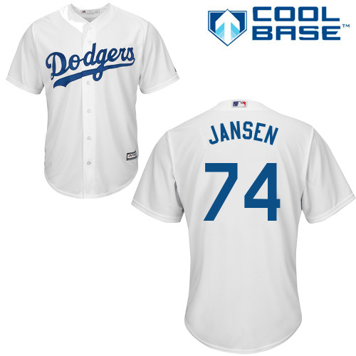 Los Angeles Dodgers #74 Kenley Jansen White Cool Base Stitched Youth Jersey Youth cheap jerseys for sale - CheapJerseys.Shop