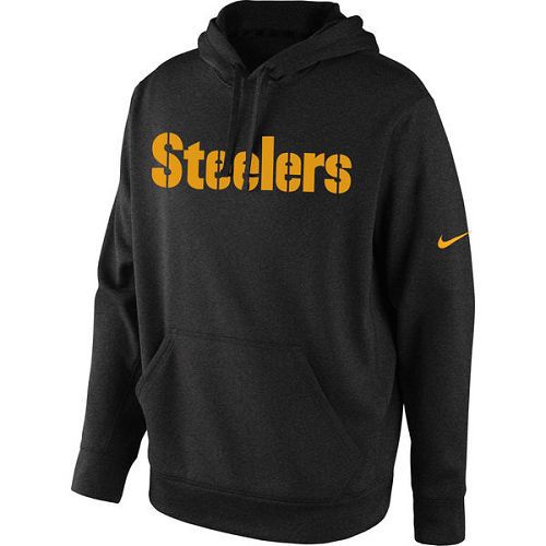 Men's Pittsburgh Steelers Black KO Wordmark Performance Hoodie cheap jerseys for sale - CheapJerseys.Shop