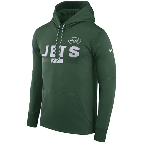 Men's New York Jets Green Sideline ThermaFit Performance PO Hoodie cheap jerseys for sale - CheapJerseys.Shop