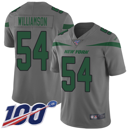 New York Jets #54 Avery Williamson Gray Men's Stitched Limited Inverted Legend 100th Season Jersey Men's cheap jerseys for sale - CheapJerseys.Shop