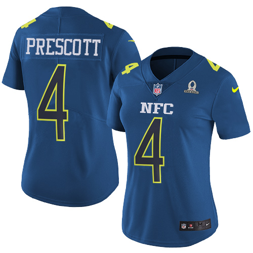 Cowboys #4 Dak Prescott Navy Women's Stitched Limited NFC 2017 Pro Bowl Jersey cheap jerseys for sale - CheapJerseys.Shop
