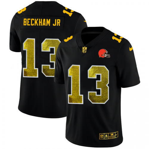 Cleveland Cleveland Browns #13 Odell Beckham Jr. Men's Black Golden Sequin Vapor Limited Jersey Men's cheap jerseys for sale - CheapJerseys.Shop