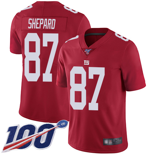 New York Giants #87 Sterling Shepard Red Men's Stitched Limited Inverted Legend 100th Season Jersey Men's cheap jerseys for sale - CheapJerseys.Shop