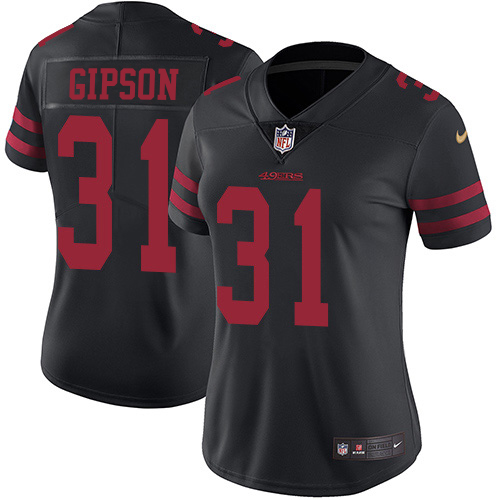 49ers #31 Tashaun Gipson Black Alternate Women's Stitched Vapor Untouchable Limited Jersey cheap jerseys for sale - CheapJerseys.Shop