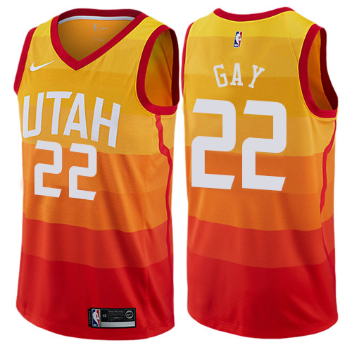 Utah Jazz #22 Rudy Gay Orange Swingman City Edition Jersey Mens cheap jerseys for sale - CheapJerseys.Shop