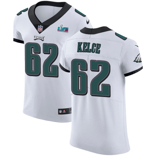 Eagles #62 Jason Kelce White Super Bowl LVII Patch Men's Stitched New Elite Jersey cheap jerseys for sale - CheapJerseys.Shop