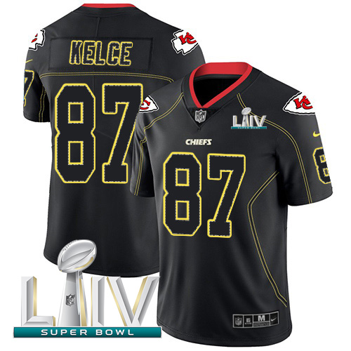 Chiefs #87 Travis Kelce Lights Out Black Super Bowl LIV 2020 Men's Stitched Limited Rush Jersey cheap jerseys for sale - CheapJerseys.Shop