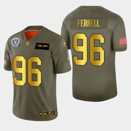 Las Vegas Raiders #96 Clelin Ferrell Men's Olive Gold 2019 Salute to Service Limited 100 Jersey Men's cheap jerseys for sale - CheapJerseys.Shop