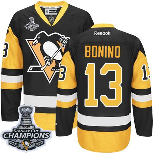 Pittsburgh Penguins #13 Nick Bonino Black Alternate 2017 Stanley Cup Finals Champions Stitched Jersey Men's cheap jerseys for sale - CheapJerseys.Shop