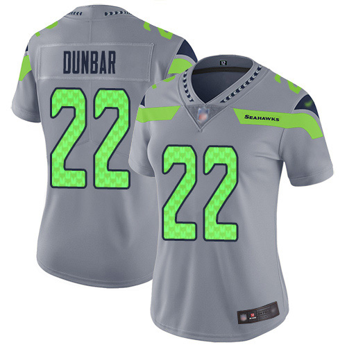 Seattle Seahawks #22 Quinton Dunbar Gray Women's Stitched Limited Inverted Legend Jersey Womens cheap jerseys for sale - CheapJerseys.Shop