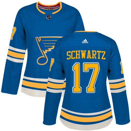 St. Louis Blues #17 Jaden Schwartz Blue Alternate Authentic Women's Stitched Jersey Womens cheap jerseys for sale - CheapJerseys.Shop