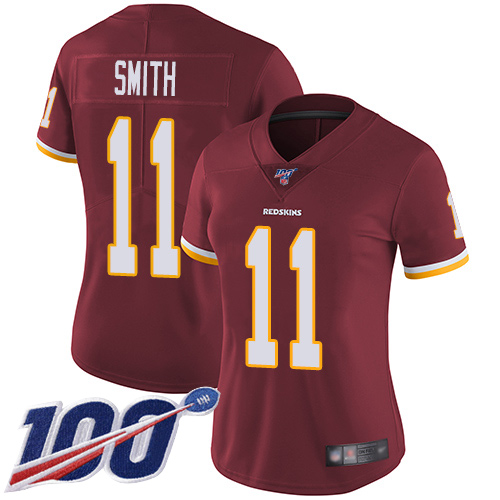 Washington Commanders #11 Alex Smith Burgundy Red Team Color Women's Stitched 100th Season Vapor Limited Jersey Womens cheap jerseys for sale - CheapJerseys.Shop