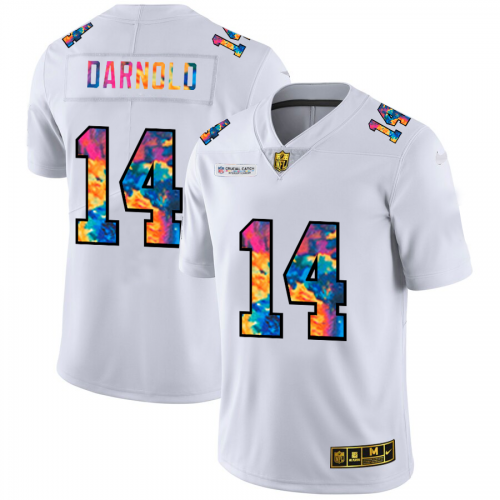 New York New York Jets #14 Sam Darnold Men's White Multi-Color 2020 Crucial Catch Limited Jersey Men's cheap jerseys for sale - CheapJerseys.Shop