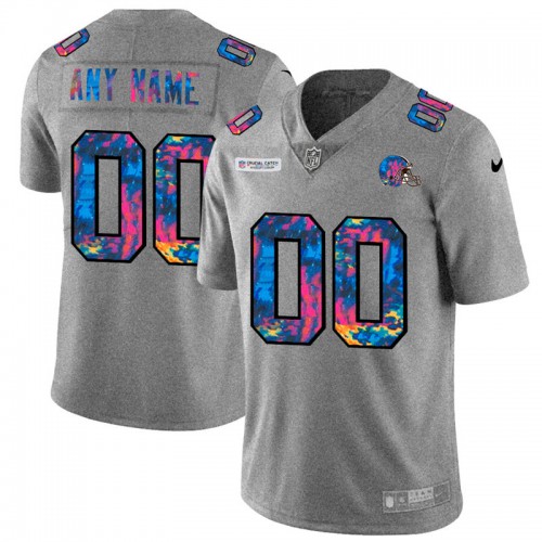 Cleveland Browns Custom Men's Multi-Color 2020 Crucial Catch Vapor Untouchable Limited Jersey Greyheather cheap jerseys for sale - CheapJerseys.Shop