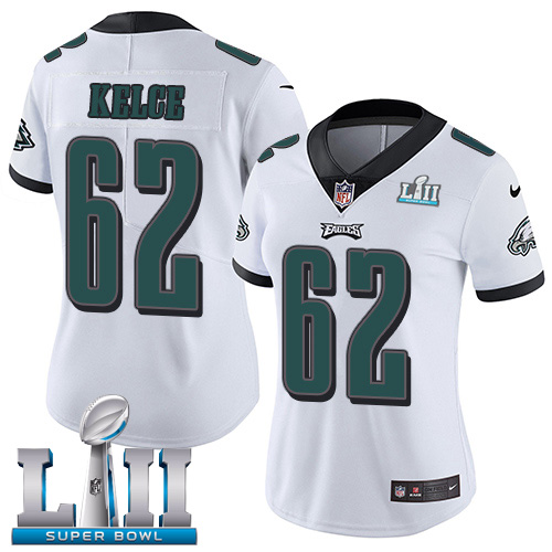 Eagles #62 Jason Kelce White Super Bowl LII Women's Stitched Vapor Untouchable Limited Jersey cheap jerseys for sale - CheapJerseys.Shop