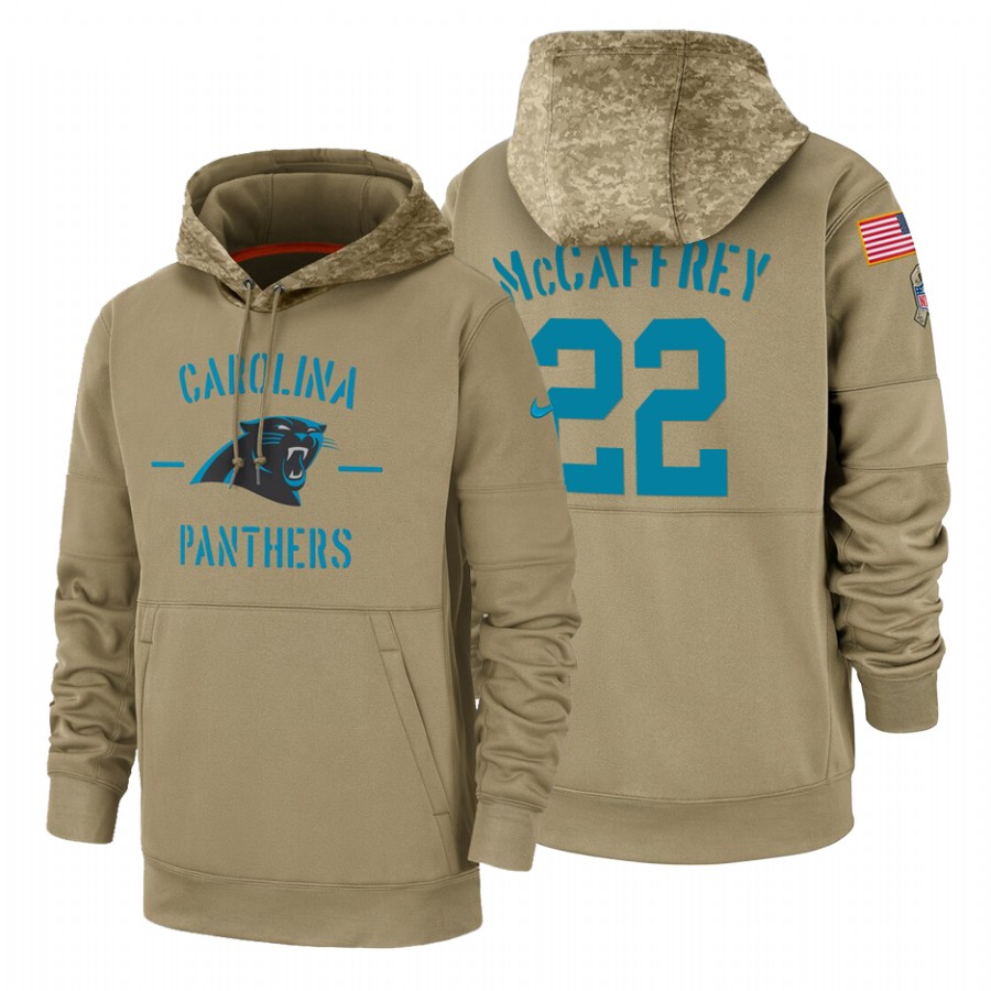 Carolina Panthers #22 Christian Mccaffrey Tan 2019 Salute To Service Name & Number Sideline Therma Pullover Hoodie cheap jerseys for sale - CheapJerseys.Shop