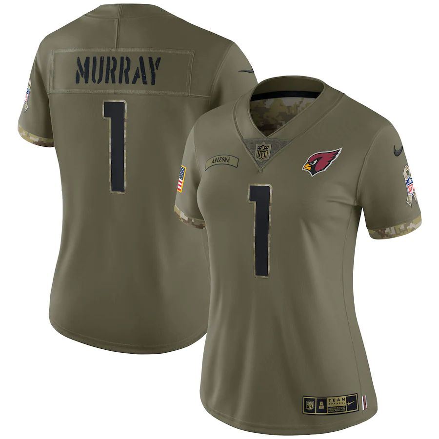 Arizona Cardinals #1 Kyler Murray Women's 2022 Salute To Service Limited Jersey - Olive cheap jerseys for sale - CheapJerseys.Shop