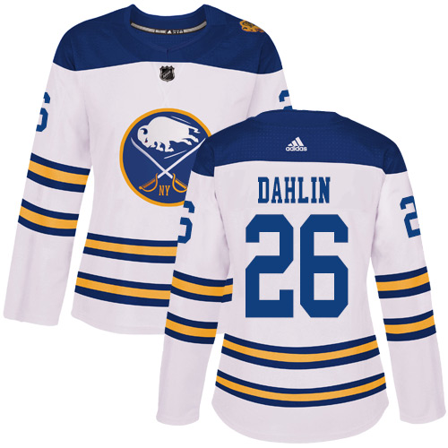 Buffalo Sabres #26 Rasmus Dahlin White Authentic 2018 Winter Classic Women's Stitched Jersey Womens cheap jerseys for sale - CheapJerseys.Shop