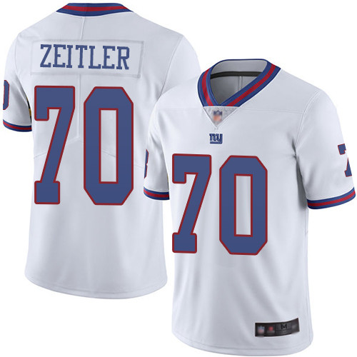 New York Giants #70 Kevin Zeitler White Men's Stitched Limited Rush Jersey Men's cheap jerseys for sale - CheapJerseys.Shop