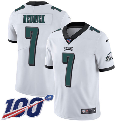 Eagles #7 Haason Reddick White Men's Stitched 100th Season Vapor Untouchable Limited Jersey cheap jerseys for sale - CheapJerseys.Shop
