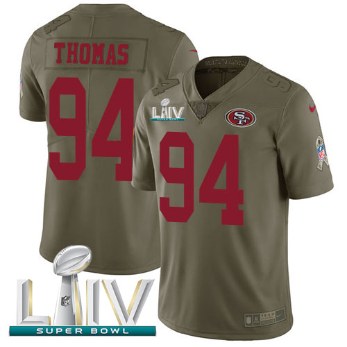 San Francisco 49ers #94 Solomon Thomas Olive Super Bowl LIV 2020 Youth Stitched Limited 2017 Salute To Service Jersey Youth cheap jerseys for sale - CheapJerseys.Shop