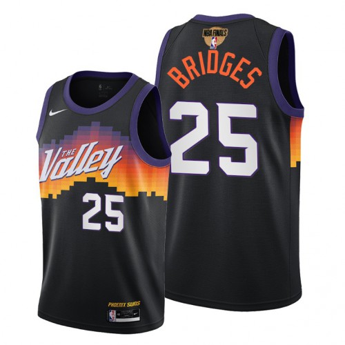 Phoenix Suns #25 Mikal Bridges Mens 2021 Finals Bound City Edition Jersey Black Mens cheap jerseys for sale - CheapJerseys.Shop