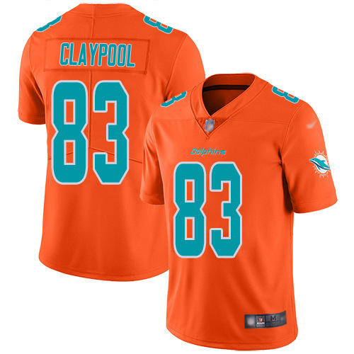Dolphins #83 Chase Claypool Orange Men's Stitched Limited Inverted Legend Jersey cheap jerseys for sale - CheapJerseys.Shop