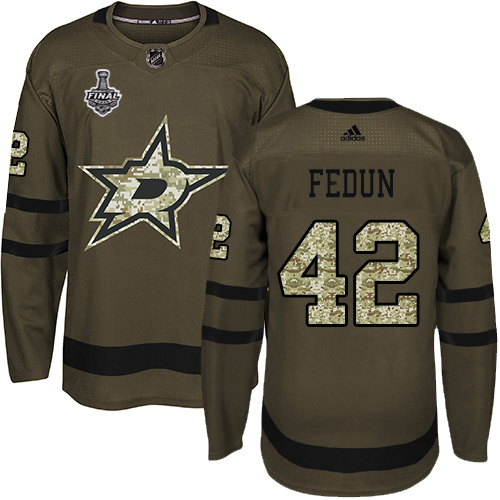 Dallas Stars #42 Taylor Fedun Green Salute to Service 2020 Stanley Cup Final Stitched Jersey Men's cheap jerseys for sale - CheapJerseys.Shop